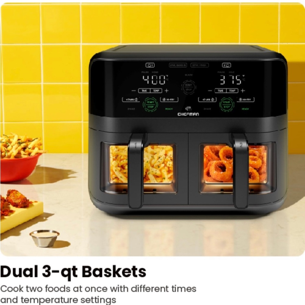 CHEFMAN 6 Quart Dual Basket Air Fryer